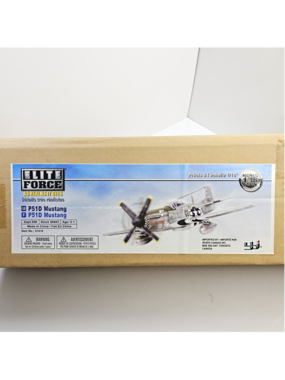 SEALED Elite Force WWII North American P-51D Mustang "Killer" 1:18 21414 NEW